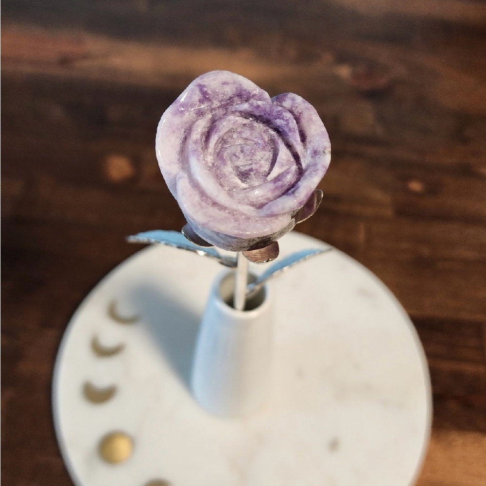 Silver Lepidolite Rose